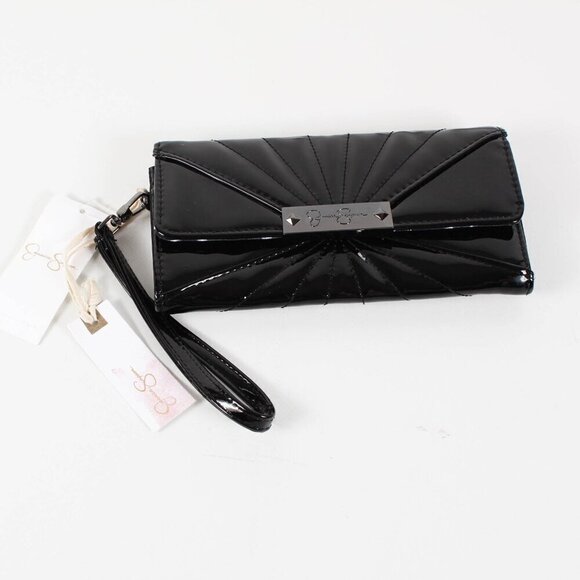 Jessica Simpson Black Patent Leather Wallet, Wristlet, NWT - Picture 1 of 8